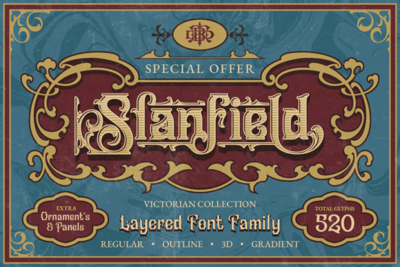 Slanfield: The Layered Victorian Font for Modern Luxury
